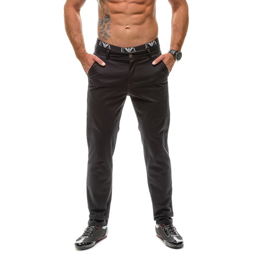 Spodnie męskie chinosy MAZIO 05-1 czarne - CZARNY denley-pl czarny Spodnie chinos męskie