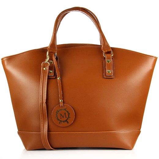 Karmelowa torebka damska łódka ze skóry ekologicznej skorzana-com brazowy skóra ekologiczna