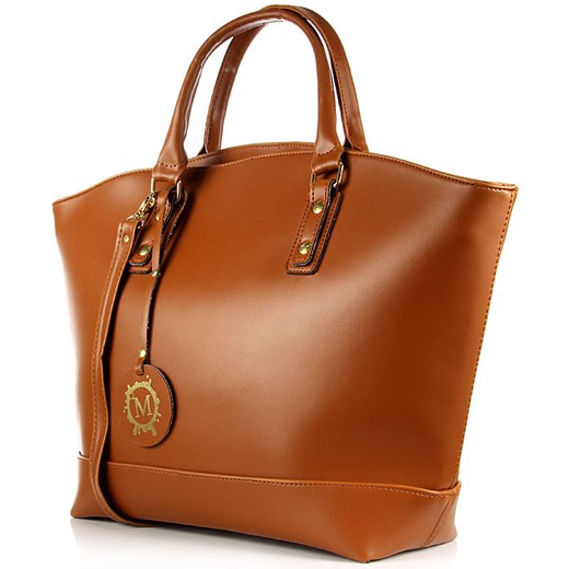 Karmelowa torebka damska łódka ze skóry ekologicznej skorzana-com brazowy skóra ekologiczna