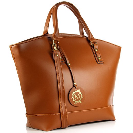 Karmelowa torebka damska łódka ze skóry ekologicznej skorzana-com brazowy skóra ekologiczna