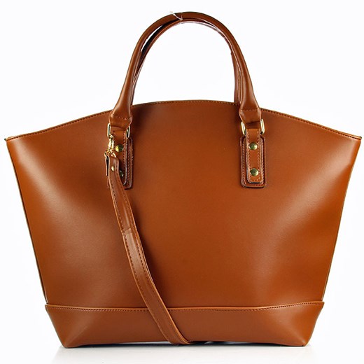 Karmelowa torebka damska łódka ze skóry ekologicznej skorzana-com brazowy skóra ekologiczna