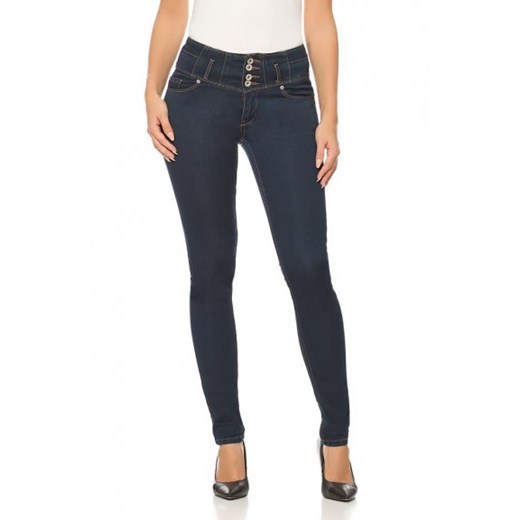 Jeansy skinny z podwyższoną talią orsay-com szary jeans