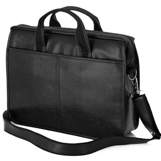 SOLIER S13 nowoczesna czarna męska torba na ramię, torba na laptop skorzana-com szary miękkie