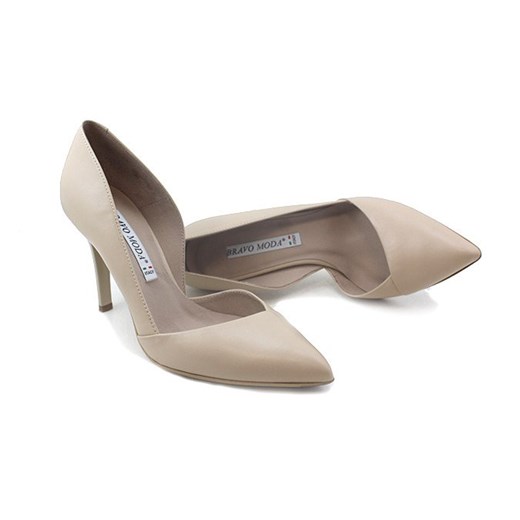 BUTY DAMSKIE CZÓŁENKA BEŻOWE BRAVO MODA 1309 SZPILKI sohobuty-pl brazowy klasyczny