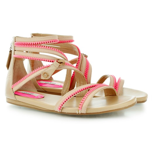 SANDAŁY GUESS RAFIQI SANDAL FABRIC BEIGE riccardo bezowy miękkie