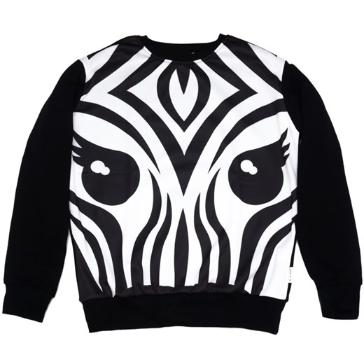Zebra beyounique-pl czarny Bluzy z nadrukiem damskie