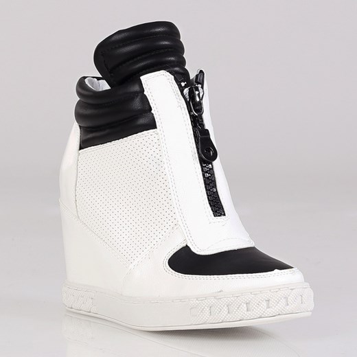 VICES - ODLOTOWE BIAŁE SNEAKERSY - ZAMEK stukstuk-pl bezowy casual
