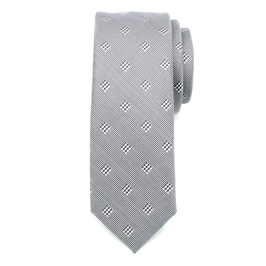 Krawat wąski (wzór 1088) willsoor-sklep-internetowy szary jesień