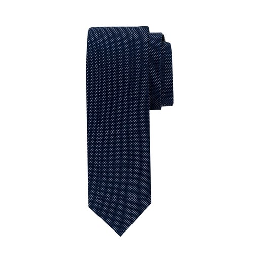 Granatowy krawat Profuomo w delikatne kropeczki eleganckipan-com-pl czarny elegancki