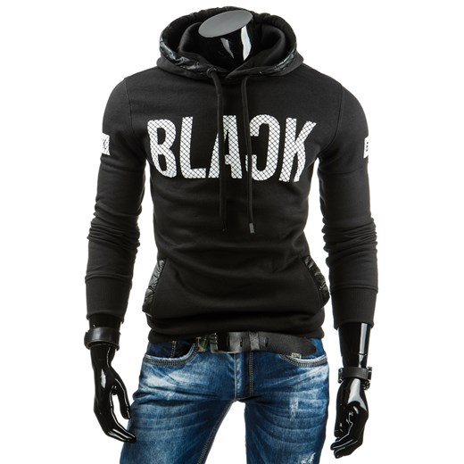 Bluza męska czarna (bx1277) dstreet czarny bawełna