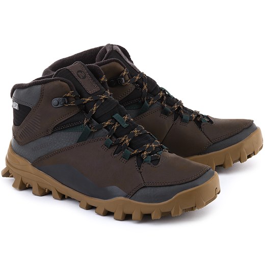 MERRELL Fraxion Thermo - Brązowe Skórzane Trapery Męskie - J32507 mivo szary jesień LP