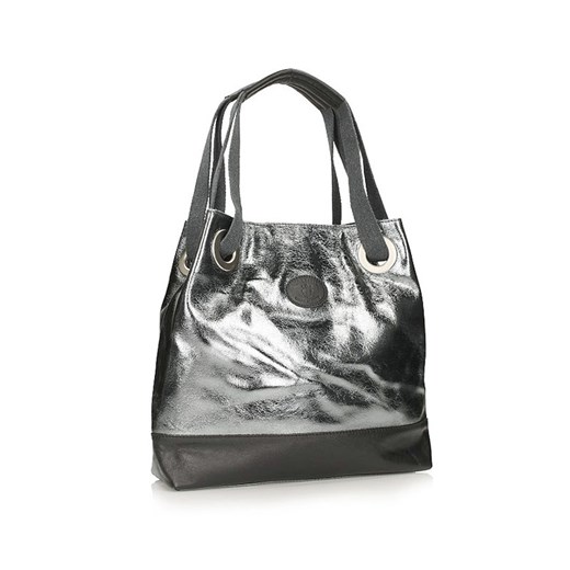 Torebka shopper bag Toscanio 979 srebrna obuwie-lizuraj-pl bialy casual