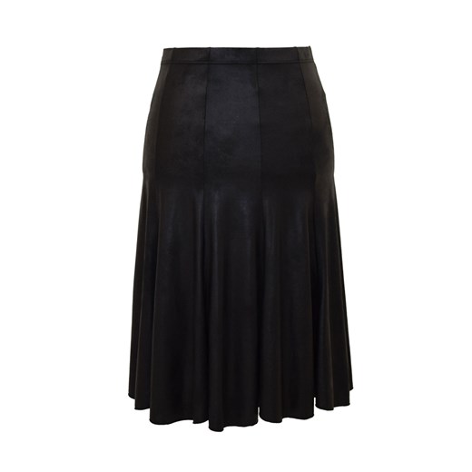 Czarna skórkowa spódnica modne-duze-rozmiary czarny elastan