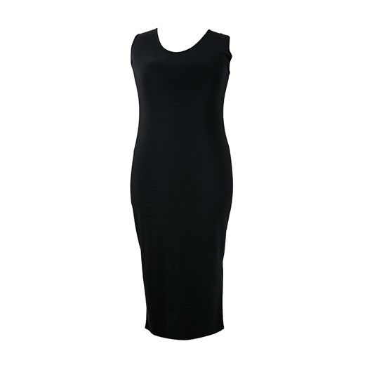 Elastyczna czarna sukienka z rozcieciem modne-duze-rozmiary czarny elastan