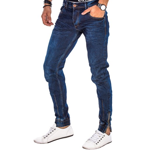 Spodnie P197 - JEANSOWE ombre granatowy jeans