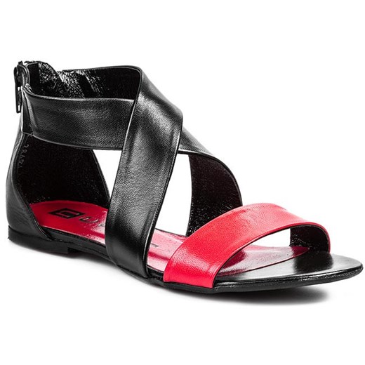 Sandały NESSI - 24101 Czarny Czerwony eobuwie-pl czarny naturalne