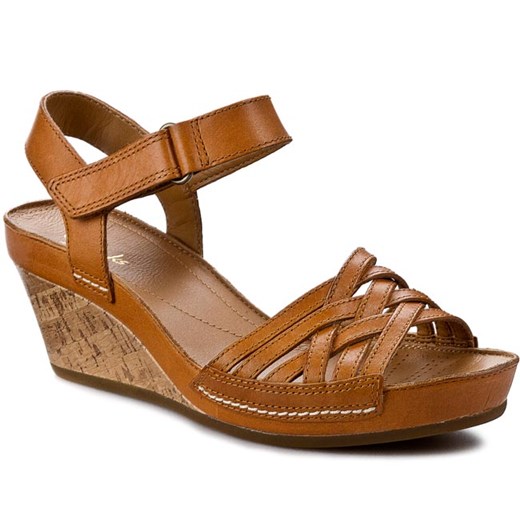 Sandały CLARKS - Rusty Wish  261085154 Tan Leather eobuwie-pl brazowy sandały