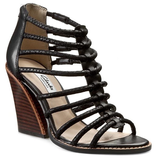 Sandały CLARKS - Sarina Bebe 261086224 Black Leather eobuwie-pl szary sandały