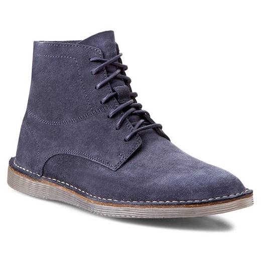 Trzewiki CLARKS - Darning Top 261068047 Dark Blue Suede eobuwie-pl szary jesień