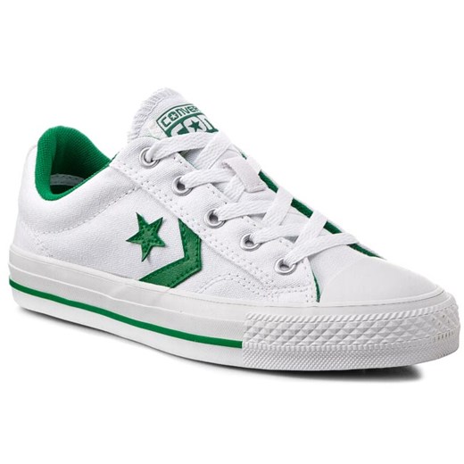 Trampki CONVERSE - Star Player Ox 147463C White/Green eobuwie-pl szary młodzieżowy