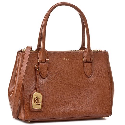 Torebka RALPH LAUREN - Newbury Double Zipper Shopper N91 LNDZS R2SC1 A2L39 Lauren Tan eobuwie-pl brazowy casual