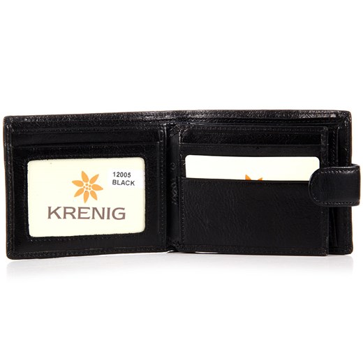 KRENIG Classic 12005 czarny portfel skórzany męski w pudełku skorzana-com czarny miejsce na karty kredytowe