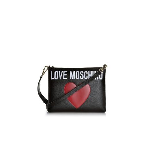 Love Moschino czarna torebka na ramię z sercem royal-point czarny casual