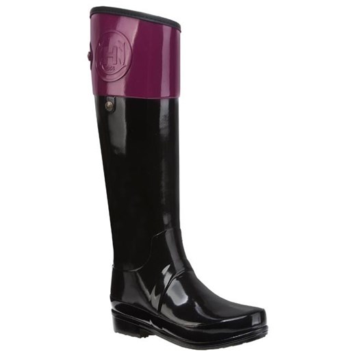 Kalosze HUNTER - Sandhurst Caryle W25251 Black/Dark Ruby eobuwie-pl czarny jesień