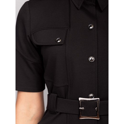Krótka sukienka typu t-shirt czarny the-cover czarny koszulowe