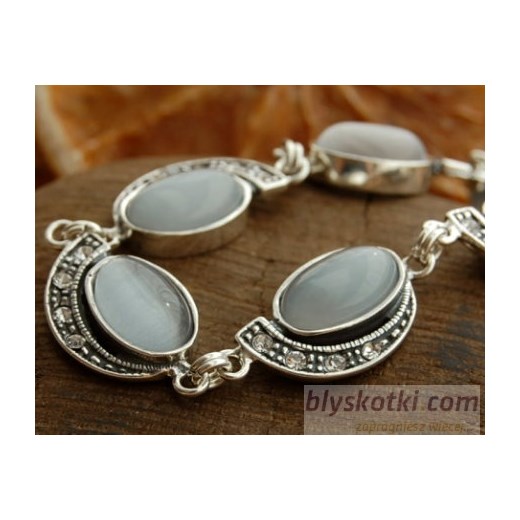 PONTI - srebrna bransoletka z kocim okiem i kryształami jubilea-pl brazowy srebrna