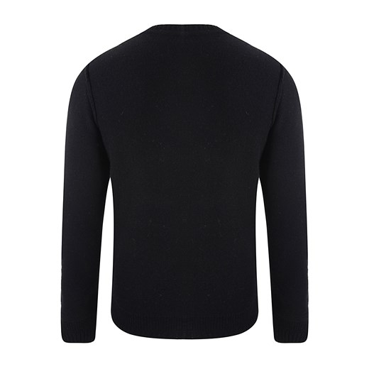 Czarny sweter z wełny owczej Bellfield Felix majesso-pl czarny męskie