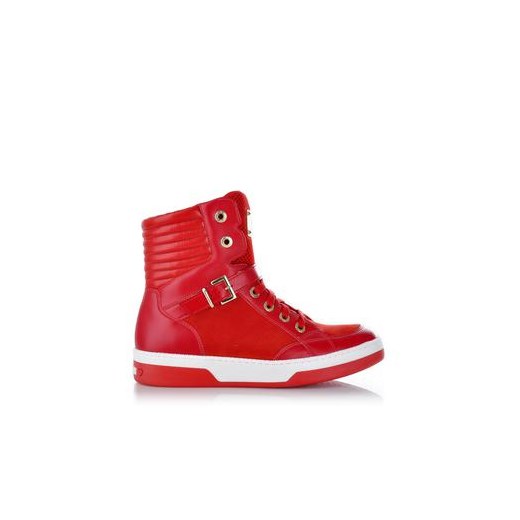 Love Moschino sportowe buty damskie czerwone royal-point czerwony płaska podeszwa