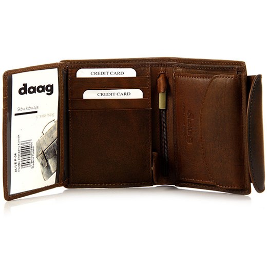DAAG Alive P-04 portfel skórzany vintage koniakowy w pudełku skorzana-com czarny męskie