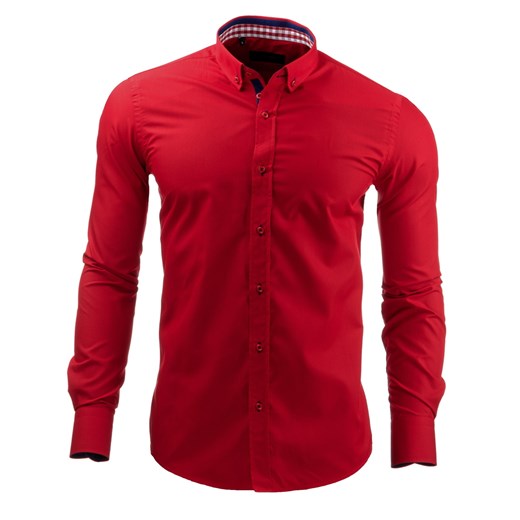 Koszula męska DSTREET czerwona (dx0888) dstreet czerwony bawełna