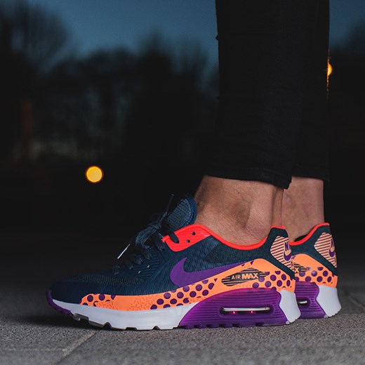 Buty damskie sneakersy Nike Air Max 90 Ultra BR Print 807352 400 sneakerstudio-pl brazowy Buty do biegania