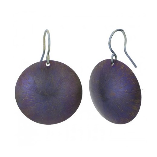 Okrągłe kolczyki z tytanu w kolorze fioletowym 78-9c silverado-pl szary 