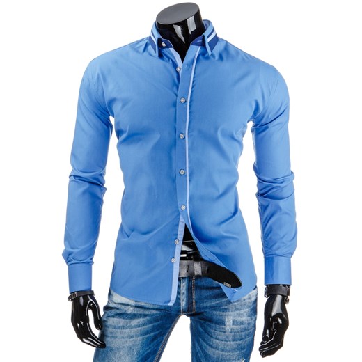 Koszula męska błękitna (dx0911) dstreet niebieski bawełna