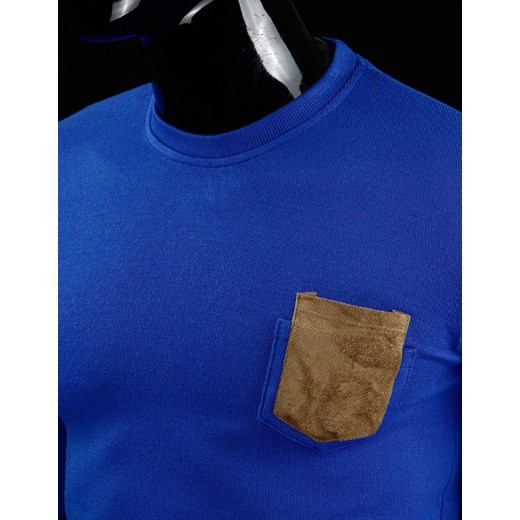 Męski sweter (wx0275) dstreet niebieski miękkie
