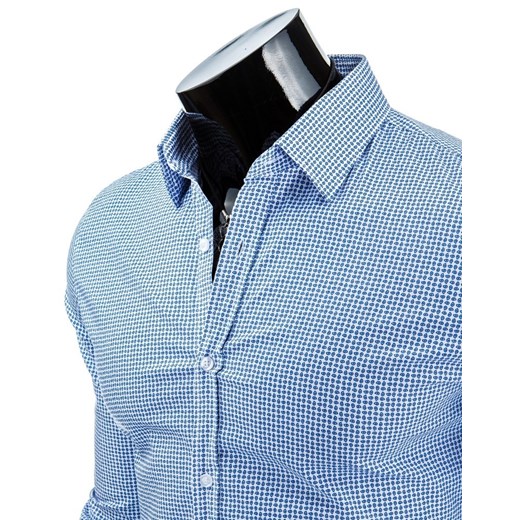 Koszula męska biała (dx0780) dstreet niebieski Koszule męskie slim