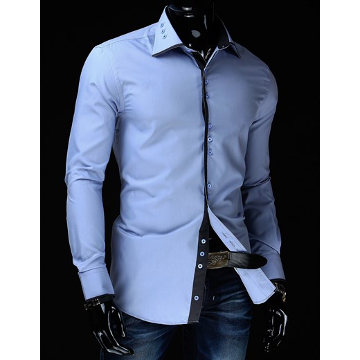 Koszula z długim rękawem (dx0502) dstreet niebieski Koszule z długim rękawem męskie
