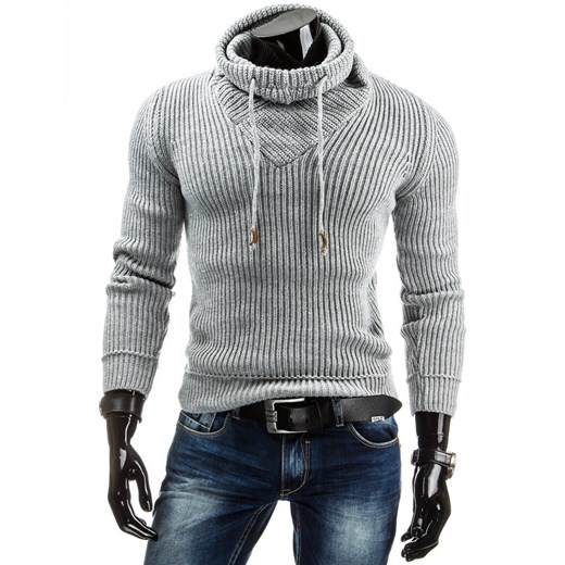 Sweter (wx0480) dstreet szary męskie