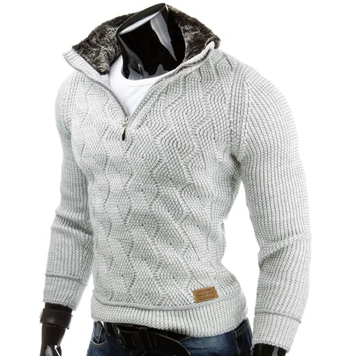 Sweter (wx0528) dstreet szary męskie