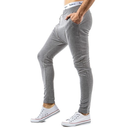 Spodnie dresowe (ux0225) dstreet bialy Spodnie dresowe męskie
