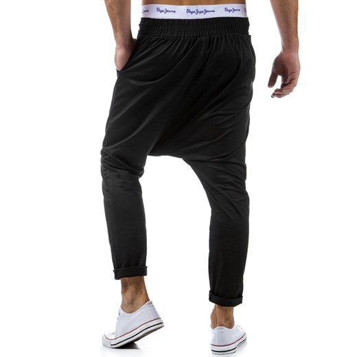 Spodnie typu baggy (ux0235) dstreet czarny bawełna