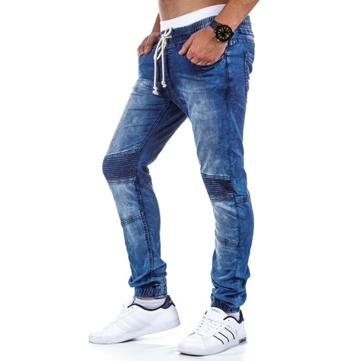 Spodnie męskie joggery jeansowe (ux0409) dstreet niebieski jeans