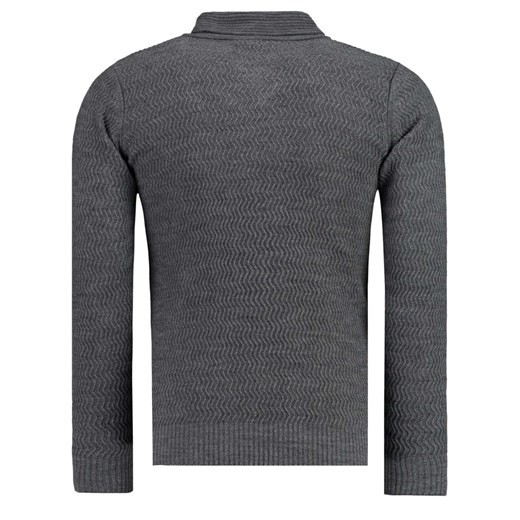 Sweter męski antracytowy (wx0730) dstreet szary minimalistyczny