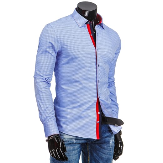 Koszula męska DSTREET błękitna (dx0858) dstreet niebieski fit