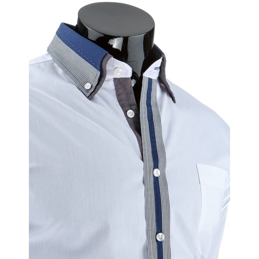 Koszula męska biała (dx0898) dstreet  Koszule z długim rękawem męskie