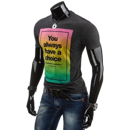 T-shirt (rx0975) dstreet czarny T-shirty męskie z krótkim rękawem