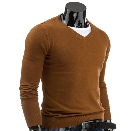 Bawełniany sweter (wx0549) dstreet brazowy modne